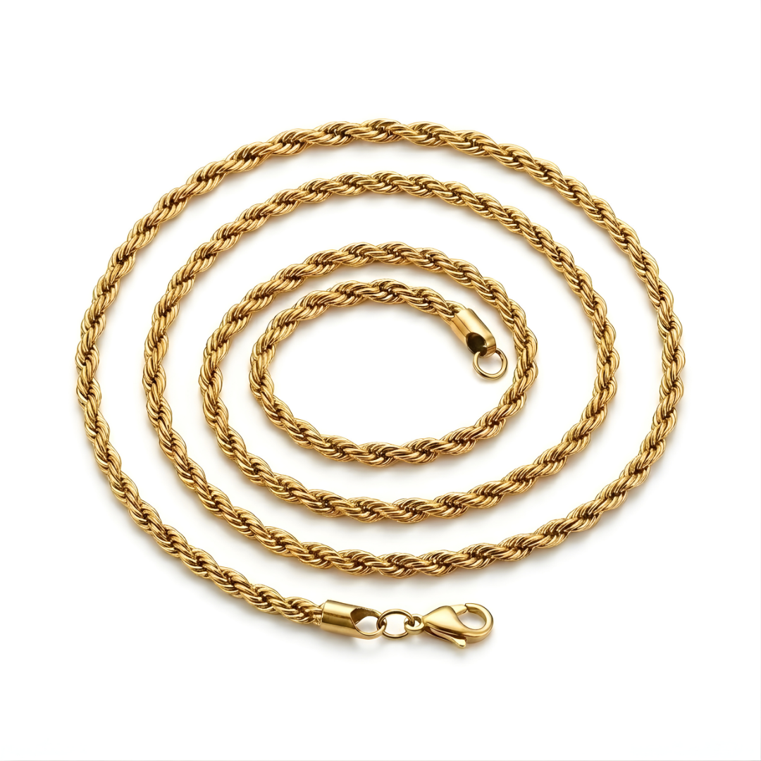 18K Gold Filled Tarnish-Proof Rope Chain 6mm x 50cm
